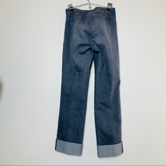 NYDJ Grey Lift & Tuck Jeans Folded Cuff Straight 4 - Picture 3 of 13